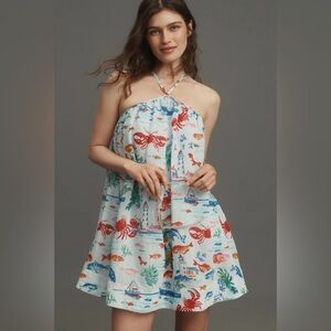Maeve Anthropologie Nautical Halter Mini Dress